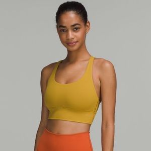 Lululemon Energy Longline Bra, Med Support, B-D cups, Auric Gold